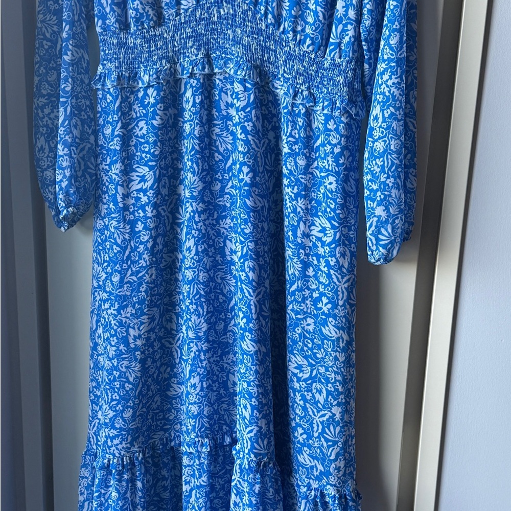 Avec Les Filles elegant blue maxi dress